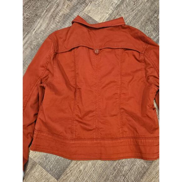 Anthropologie Marrakech Henna Moto Jacket Burnt Orange large Button - Picture 8 of 9